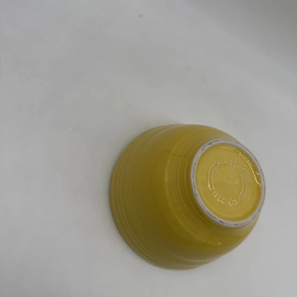 Vintage Fiestaware Yellow Nesting Mixing Bowl Fiesta w/ Rings ~6